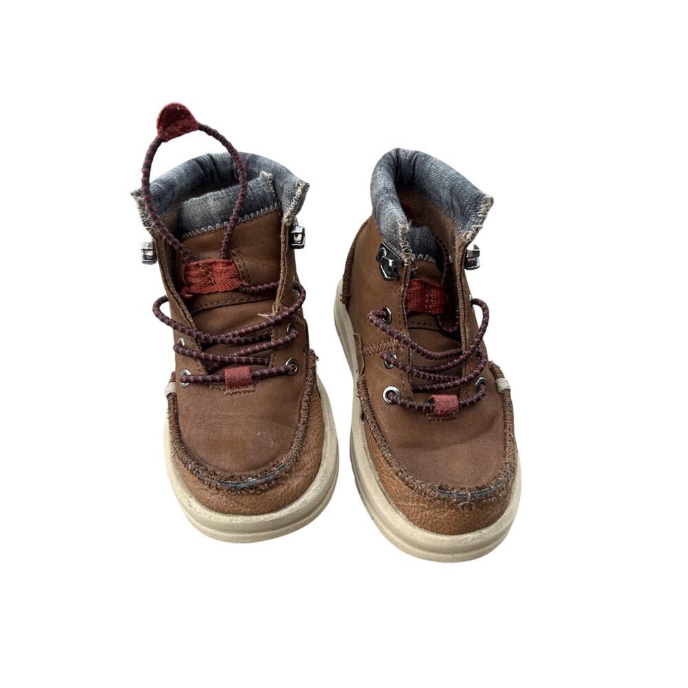 HeyDudes Boots C8 Toddler EU 25 Leather Bradley T Classic Cognac Brown Shoes